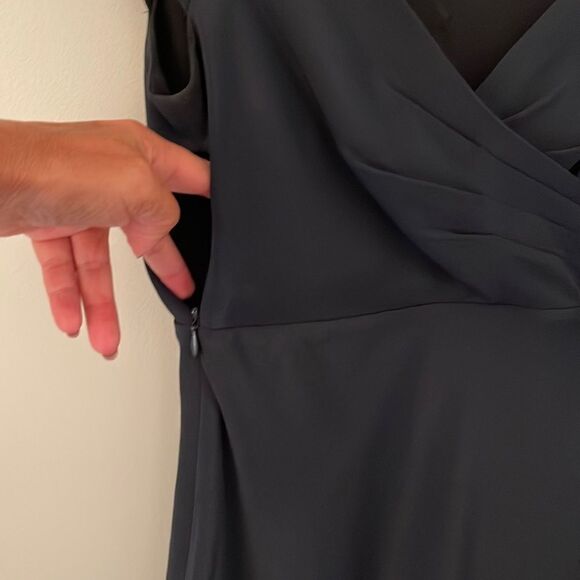 J Crew Navy Silk Dress. Size 2 A-line. - Picture 5 of 9